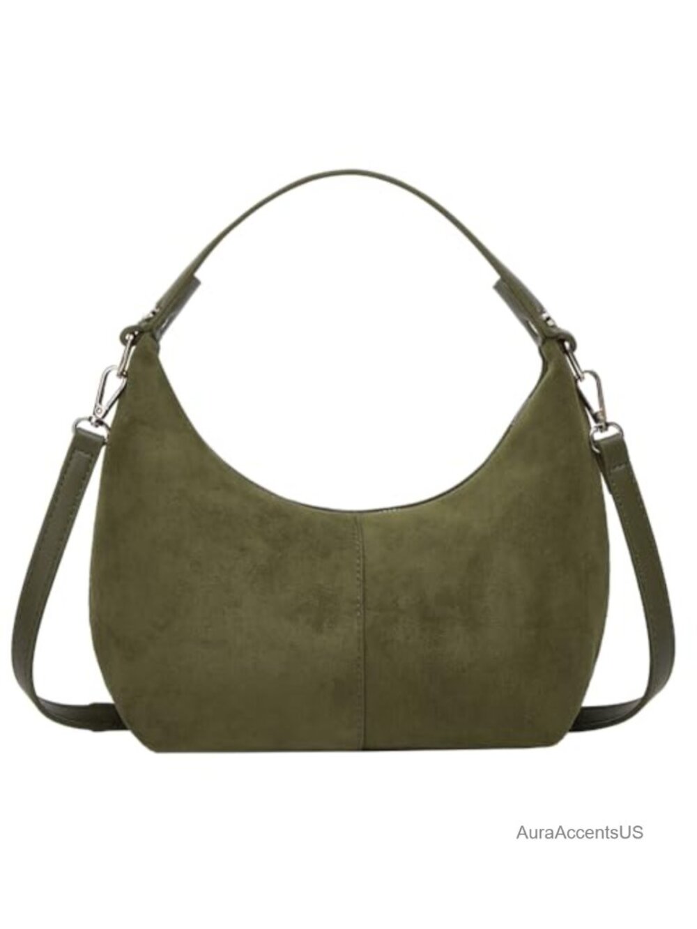 Suede Crescent Tote Bag Vintage Faux Suede Shoulder Purse